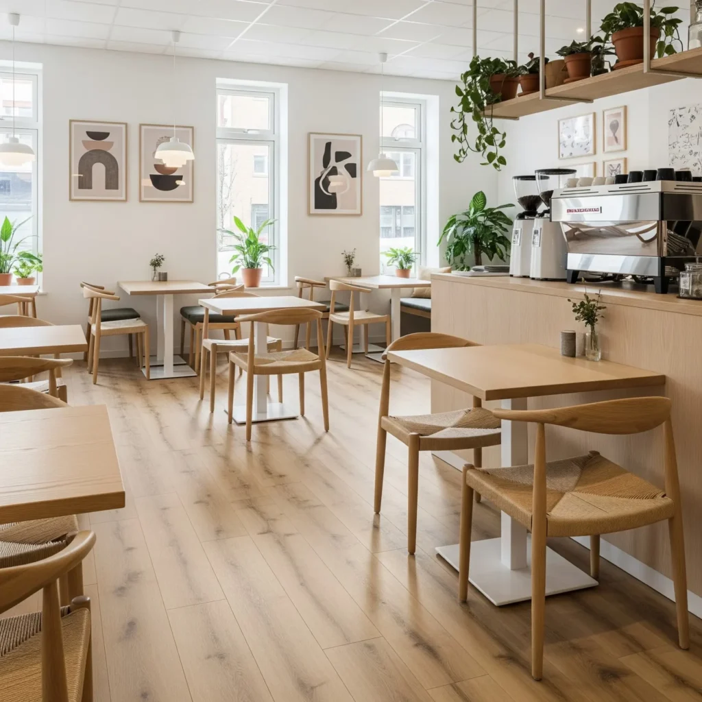 Commercial flooring in cafe