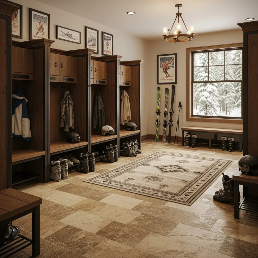 Tile flooring in sky locker